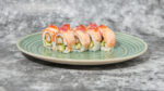 Our FUJI Kaburamaki - top sushi roll - carefully crafted sushi rice base together with tempura shrimp, garlic, avocado, rolled inside seaweed wrap, topped with 🔥 flamed salmon, spicy mayo, pickled red onion, teriyaki, and salmon roe. Delight yourselves with our signature top premium roll.